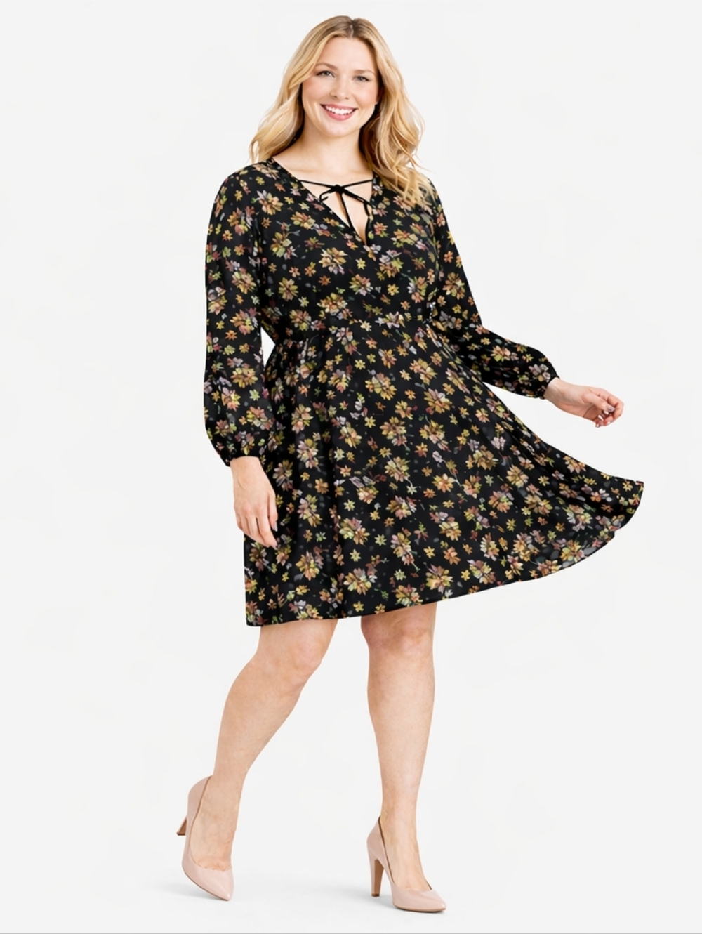  TORRID Multi- Color Floral Print Challis Smocked Waist Dress.